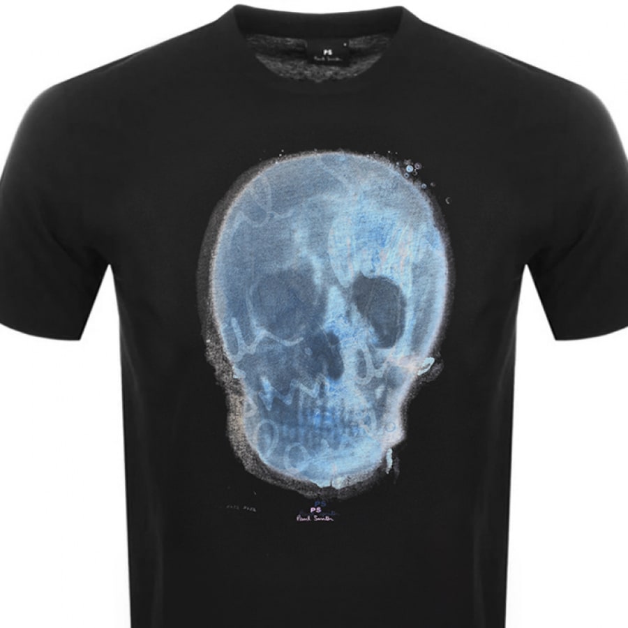 Alternative Image for ProductPS By Paul Smith Blue Skull Logo T Shirt Black2
